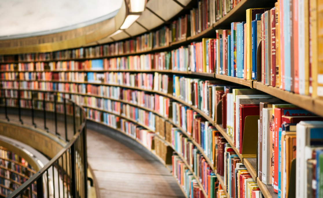 multiple books in a library